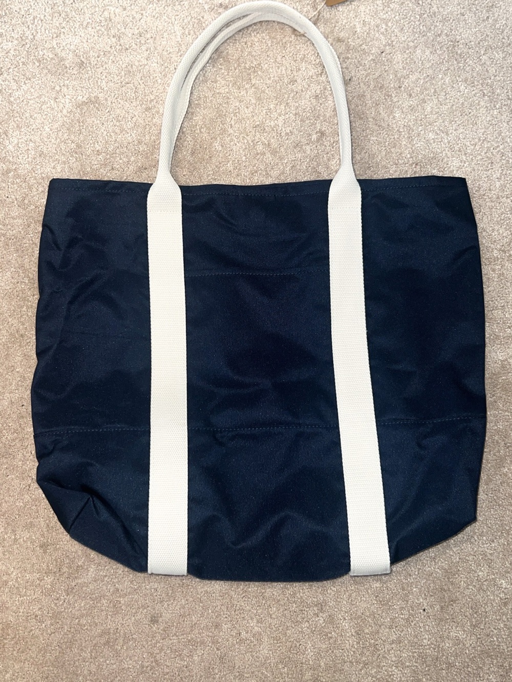 Brandy Melville Navy Tote Bag Ivory Straps Waterproof Cotton RARE BNWT Shopper